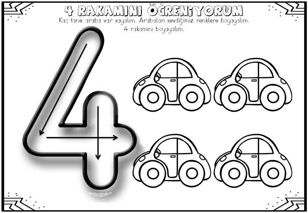 4 rakamını öğreniyorum